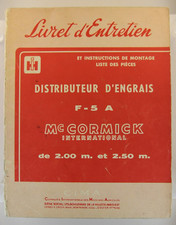 Livret d'entretien Distributeur d'engrais F-5 A Mc Cormick International IH IHC