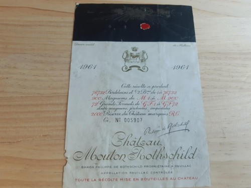 étiquette vin chateau mouton - vin,