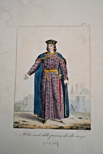 Litho xix couleur costume - couleur,