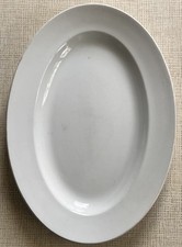 PLAT OVALE ANCIEN FAIENCE BLANCHE DE LUNEVILLE L 37,5 cm