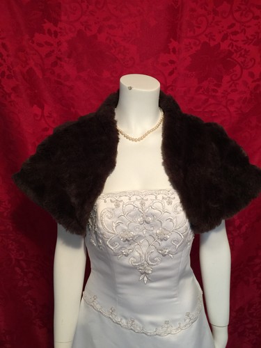 Brown faux fur stole - stole, shrug
