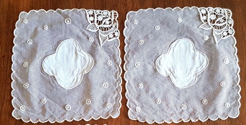 Napperons anciens en tulle - 2,