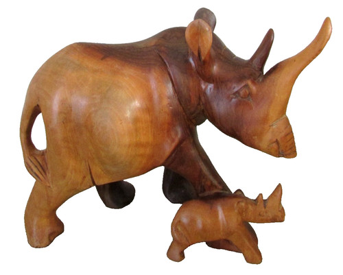 Sculpture bois rhinocéros - bois,