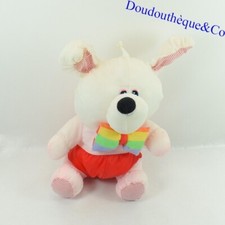 Peluche chien BIKIN Puffalump toile de parachute noeud papillon vintage 27 cm