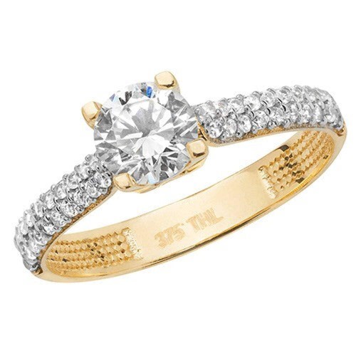 Bague solitaire femme avec - , 2