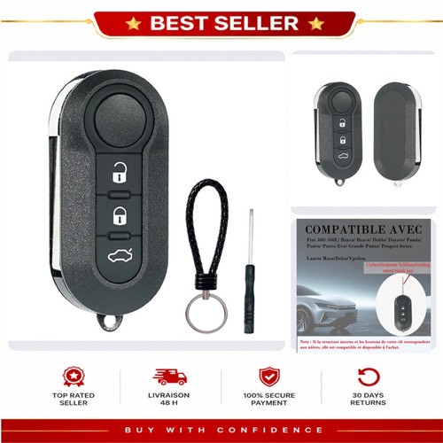 Coque clé voiture fiat 500l - voiture, 3