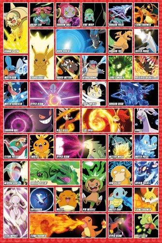Pokemon affiche tableau des - affiche,