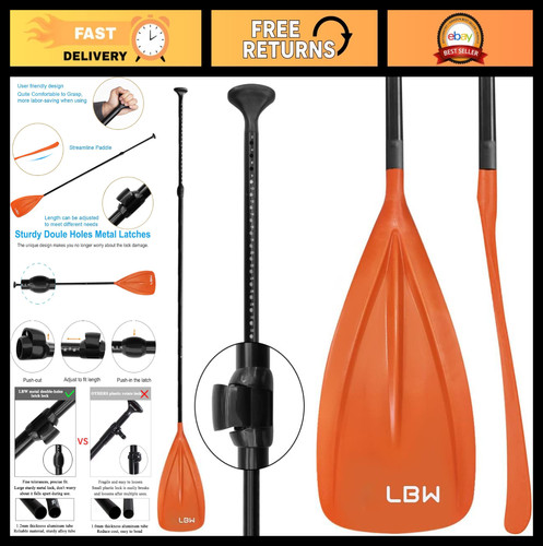 Adjustable piece sup paddle - adjustable, 3-piece