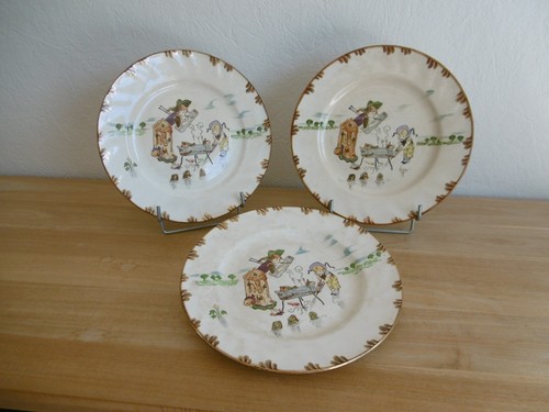 Trois assiettes faience creil - trois,