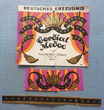 Ancien Liköretikett Musteretikett Cordial Médoc Georg August Walter