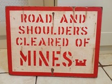Panneau mines ww2 - panneau, "road
