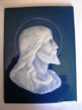 BELLE TETE DE CHRIST EN BARBOTINE LIMOGES CHAUFFRIASSE