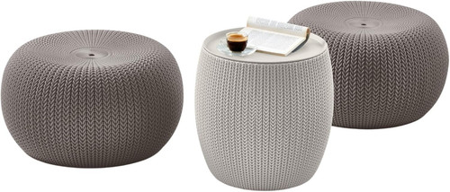 Urban knit pouf - set, of