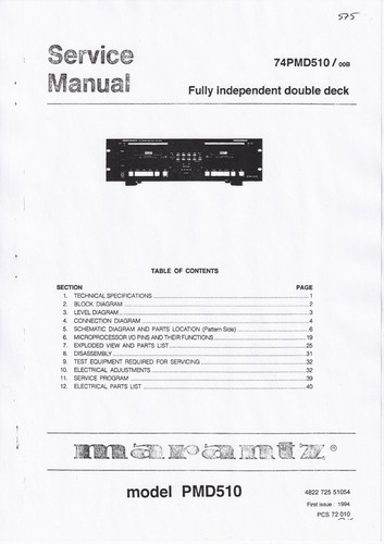 Service manuel instructions - manuel, d'instructions