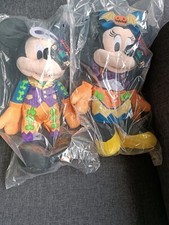 2 Peluches Soft Plush Mickey Minnie Halloween 2023 Disney Store Phophorescent