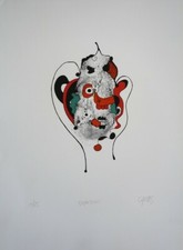 Lithographie originale signée Bruno Cantais - Titrée "Expression"  - H.C N° 2/3