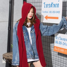 Femme Enfants Capuche Tricot Écharpe Col Crochet Cache Oreilles Châle