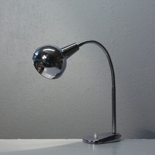 Lampe de bureau JUMO vintage chromée bras flexible design France 1950s