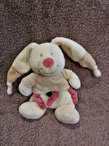 Doudou hochet lapin bastien - hochet,