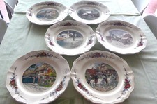 6 Grandes assiettes Décor Alsacien Obernai / Sarreguemines – n° 2