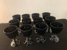 12 verres à vin noir en cristal d'arc (prix à la pièce)