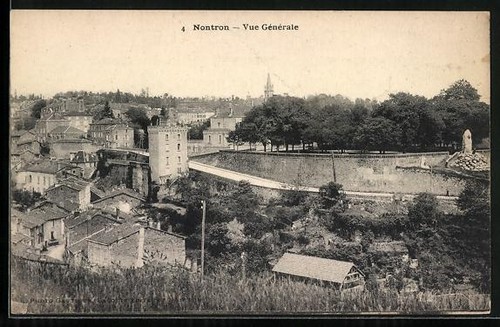Cpa nontron vue générale - vue,