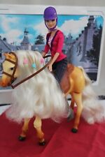POUPEE MANNEQUIN  BARBIE   MATTEL  BLONDE ET SON CHEVAL ELECTRIQUE 2005