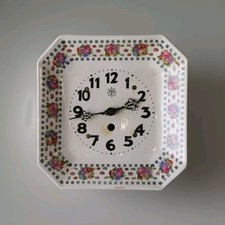Pendule Horloge mécanique fonctionne Porcelaine marque : Junghans Allemagne 1920