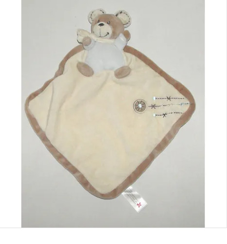 Doudou ours bleu marron - doudou,