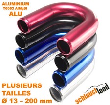 TUBE COUDE 180°Degré ARC ALUMINIUM noir rouge bleu Alu Durite Pipe Tuyau anodisé