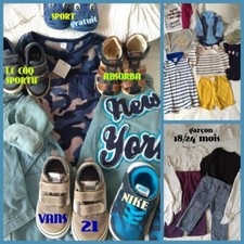 Lots vêtements garçon 90/92cm/18/24 + 6 paires de chaussures t:21 neuf et occasi