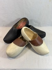 Ancienne 2 Paires de Galoches Sabots Bois cuir Fabrique Alsacienne Brodequin ww1