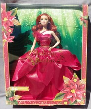 Barbie rousse HOLIDAY 2022 poupée robe tulipe rouge 2021 Mattel HGW73 red hair