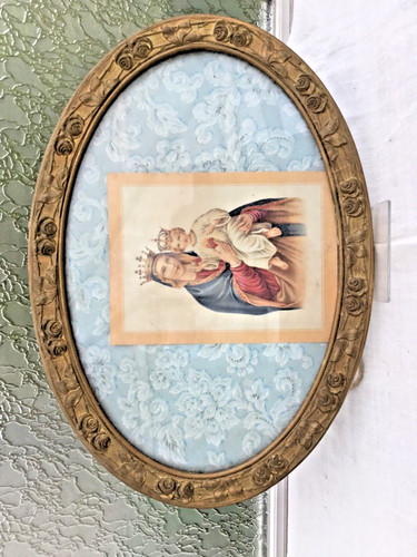 Cadre doré ancien ovale art - ancien,