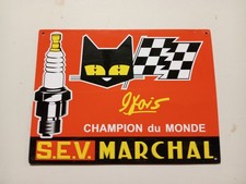 D Plaque tole peinte recente Marchal SEV 9 Fois champion du monde 30 x 20 cm dec