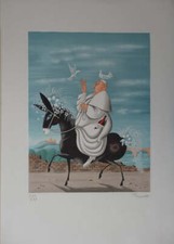 Raymond PEYNET :  La mule du Pape, Lithographie originale signée