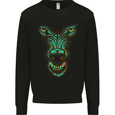 Sweat À Capuche Pour Homme Visage De Loup Effrayant Loup-Garou Horreur Halloween