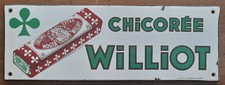 Ancienne plaque émaillée CHICOREE WILLIOT   bar cuisine restaurant  11x40cm