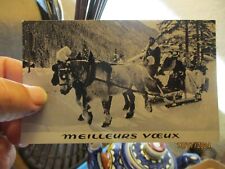 Ancienne Carte Meilleurs Voeux Attelage Chevaux Traineau Editions André Grenoble
