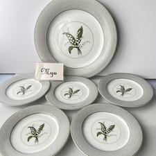Lot de 6 assiettes Christian Dior MILLY LA FORET 27 cm, 16,5 cm muguet