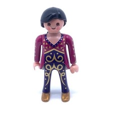 PLAYMOBIL * CIRQUE * Femme Natte Noire Acrobate Costume Mauve Violet Doré 4234