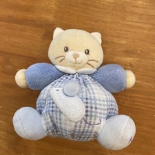KALOO DOUDOU Peluche CHAT Beige BOULE BLEU Rayé Blanc SOURIS BLANCHE Carreaux