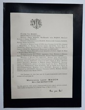 LEON MADON Rouget Aynes FAIRE PART Hutteau Huguenin COLLARD Perrault Coste 1894