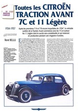 DOCUMENT LES CITROËN TRACTION AVANT 7C ET 11 LEGERE  sur 11 Pages