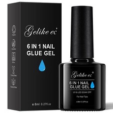 Colle Faux Ongles Gel 6 en 1 - Gummy Base Pose americaine UV Builder Colle Ca...