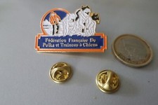 Badge pin s broche  FFPTC FEDE FRANC DE PULKA ET TRAINEAU A CHIENS NORDIQUE