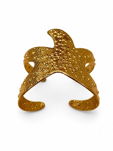 Bracelet manchette acier doré - manchette,