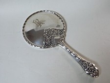 grand miroir à main en argent massif Allemagne début XXe