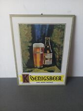 PLAQUE VINTAGE ENSEIGNE PLV GLACOIDE KOENIGSBEER BIÈRE ROYALE 39 CM X 29 CM