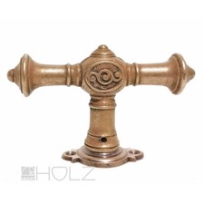 Poignée De Fenêtre Art Nouveau Antique Rosette Ancienne Biskelion En Laiton